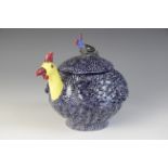 A South African Ardmore Studio pottery vessel and cover, modelled as a guinea fowl with with