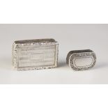 A George IV silver vinaigrette, Nathaniel Mills, Birmingham 1825, of rectangular form with engine