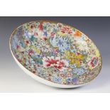 A Chinese porcelain Millefiori bowl, Qianlong seal mark, 20th century (possibly Guangxu), of