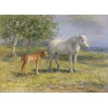 John Murray Thompson (1885-1974), 'The White Mare's Foal', Oil on panel, Signed lower right, 44.