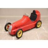 An Austin Pathfinder pedal car, circa 1950, later restored and finished in red livery, the removable