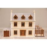 A Georgian style dolls house, late 20th/early 21st century, the hinged front opening to six main