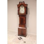 A mid 19th century mahogany cased eight day longcase clock by Davies, Chester, with a twin swan neck