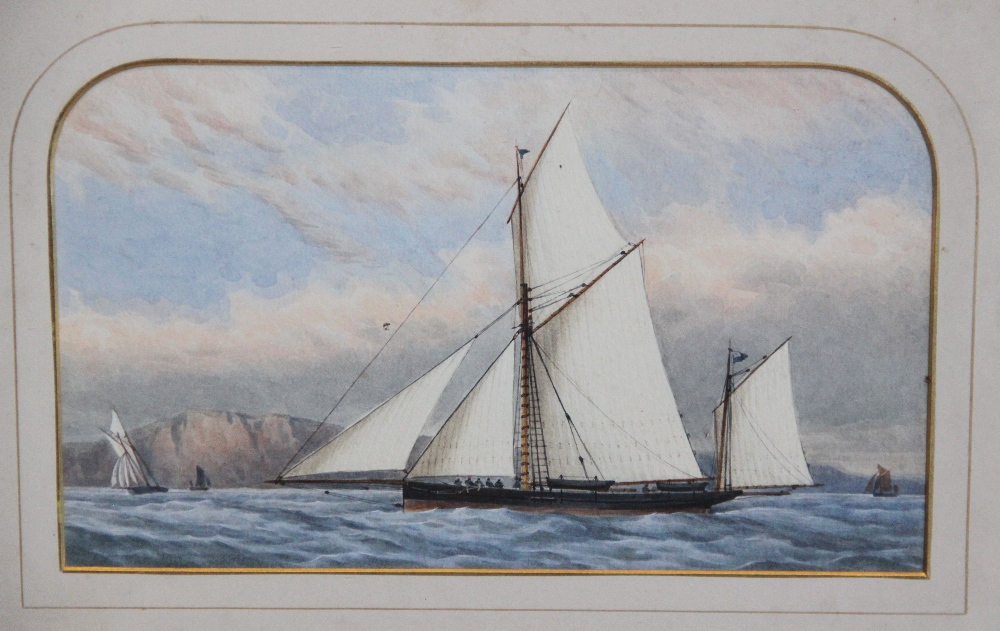 English school (19th century), A clipper in full sail, Watercolour on paper, Unsigned, 15cm x