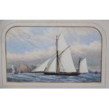 English school (19th century), A clipper in full sail, Watercolour on paper, Unsigned, 15cm x