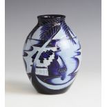 A limited edition Moorcroft vase in the 'Blue Lagoon' pattern by Paul Hilditch (2010), of ovoid