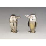 A pair of 1930's novelty silver plated pepperettes in the form of penguins by James Deakin & Sons,