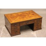 An early 20th century apprentice desk or novelty occasional table, the rectangular parquetry desk