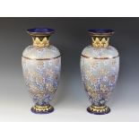 A pair of Royal Doulton 'Doulton & Slaters Patent' vases of large proportions, early 20th century,