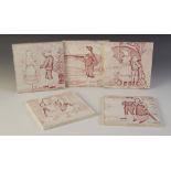 A set of Josiah Wedgwood & Sons Etruria calendar tiles, comprising; November, December, January,