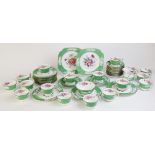 A Spode part tea service, comprising: seventeen spur handled teacups, fourteen saucers, a milk