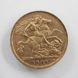 An Edwardian gold half sovereign, dated 1908, gross weight approx. 3.9gms