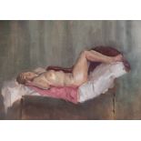 Gerald V Gadd (British, 1928-2011), Study of a reclining nude, Oil on canvas, Unsigned, attributed