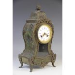 A Louis XVI style green boulle mantel clock, by Lay & Cherfils, mid to late 19th century, of typical