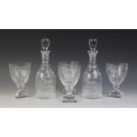EQUESTRIAN INTEREST: A matched suite of Georgian style glassware, 20th century, comprising: four