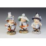 Three Royal Crown Derby Mansion House Dwarfs, modelled by S.Kinsey and J.Morrison, circa 1983,