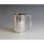A Victorian silver christening mug, Josiah Williams & Co, Chester 1877, of tapering cylindrical form