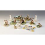 Eleven Kitty MacBride figural groups, 20th century, each designed with an assortment of