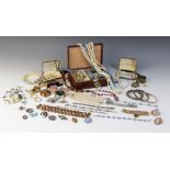 A large selection of antique, vintage and modern jewellery and accessories, including earrings,