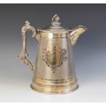 A large Walker & Hall silver plated EPNS flagon, stamped ?1059?, of tapered cylindrical form with