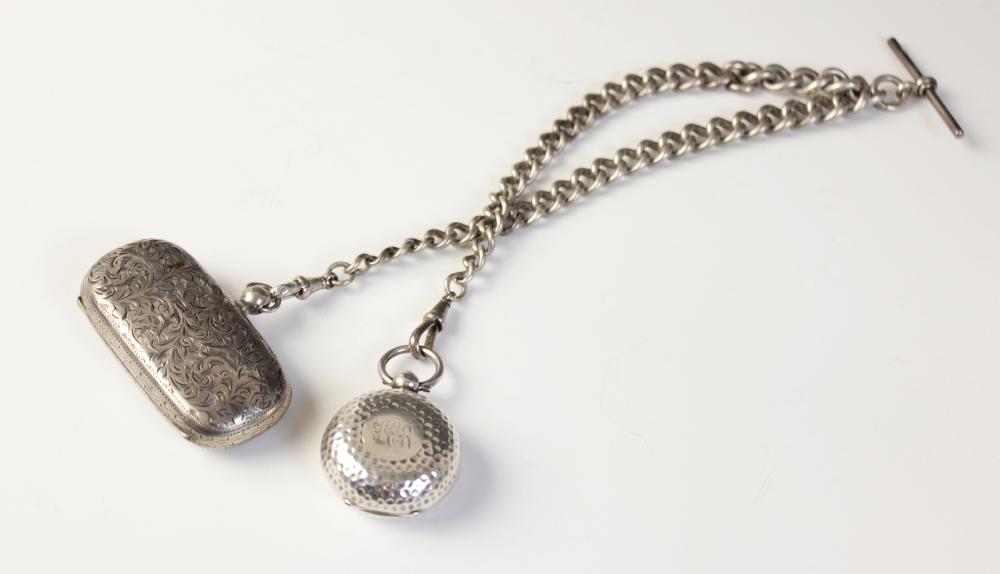 An Edwardian silver double sovereign holder, Clark & Sewell, Birmingham 1905, the oval case with - Image 2 of 2