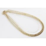 A selection of chains, to include a 9ct gold belcher link chain, 45cm long, a gold coloured rope