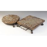 A Portuguese Devica Viana Do Castelo ware tile, designed as an ammonite, 31cm wide, on stand, with a