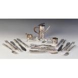 A 12-piece EPNS fish cutlery service by Martion Hall & Co, comprising six forks and six knives,