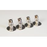 A set of four George V novelty silver place-card holders, Sampson Mordan & Co, London 1927, each