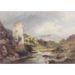 Edward Henry Holder (1847-1922), The Ilam Rock - Dovedale - Derbyshire, Oil on board, Signed and