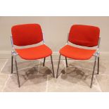 A pair of Italian designer retro desk chairs by Giancarlo Piretti - Castelli, each with a padded