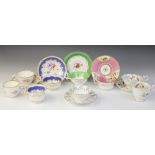 A selection of English tea wares, early 19th century and later, to include a high ring handled