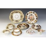 A selection of highly gilded porcelain tea wares, 1840 and later, to include a Royal Crown Derby