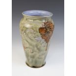 A Royal Doulton vase by Mark V. Marshall, early 20th century circa 1905, of high shouldered form,
