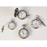 A Victorian silver pair case pocket watch, Philip Woodman & Sons, London 1876, the circular white