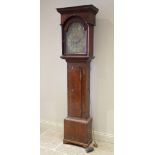 A George III oak cased thirty hour longcase clock signed John Bell, the flat top hood with