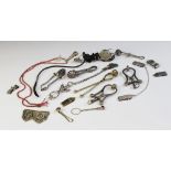 A selection of 19th century skirt lifters and part skirt lifters, to include two silver coloured
