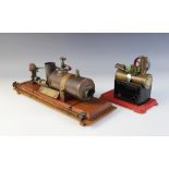 A Stuart Turner Double Acting Marine Live Steam Engine, circa 1930, with prop and screw, set to a