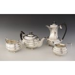 A George V four-piece silver tea service by William Hutton & Sons, Sheffield 1926-28, comprising