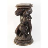 An Italian pine blackamoor stool, late19th/early 20th century