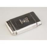 A Victorian silver combination cigarette/vesta case, of rounded rectangular form, plain polished