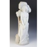 A Lladro bisque figure of large proportions, modelled as a classical maiden standing against a tree,