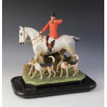 A plaster model of a mounted huntsman, by repute Henry Reginald Corbet (1832-1902) of Adderley Hall,