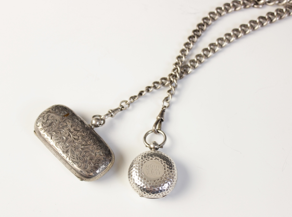 An Edwardian silver double sovereign holder, Clark & Sewell, Birmingham 1905, the oval case with