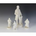 A Hill Pottery Company parian figure of 'Palmerston', December 6th 1865, black printed marks to