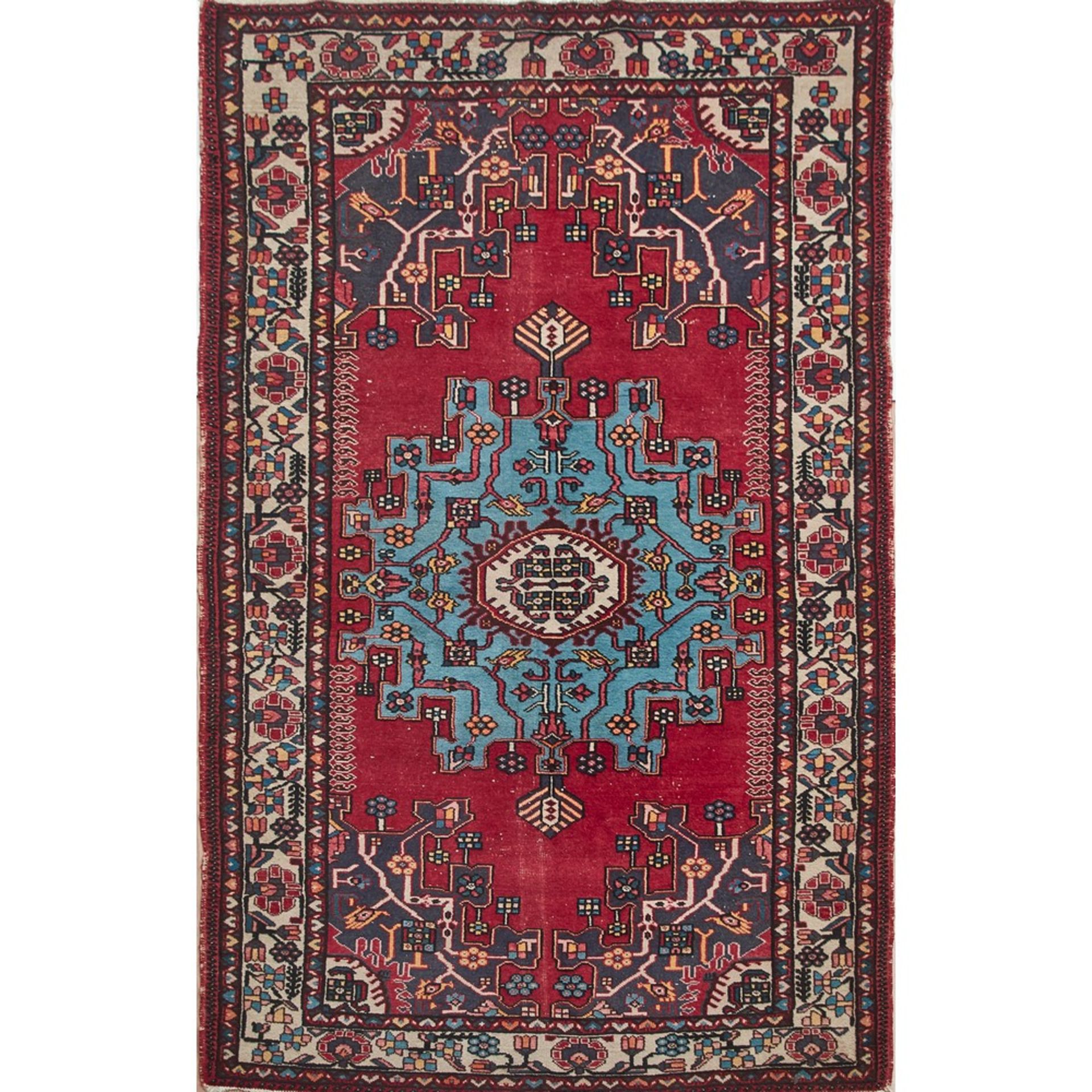 TAPPETO TAFRESH trama ed ordito in cotone, vello in lana. Persia XX secolo - cm 222 x 138