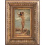 GUGLIELMO ZOCCHI (Firenze 1874 - post 1920) Olio su tavoletta "Nudo femminile", firmato in basso a