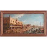 PITTORE ITALIANO DEI PRIMI DEL '900 Olio su tela "Piazza San Marco a Venezia", entro cornice in