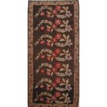 TAPPETO KILIM QARABAG trama in lana ed ordito in cotone. Moldavia XX secolo - cm 364 x 163