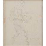 ALESSIO ISSUPOF (1889 - 1957) Disegno a matita su carta applicata su tavoletta "Studio di